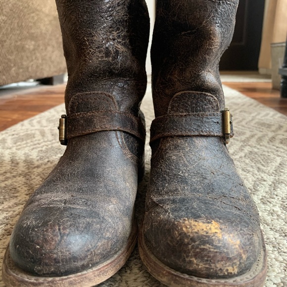 FRYE BLACK/BROWN VERONICA SLOUCH BOOT 7 - Picture 9 of 9